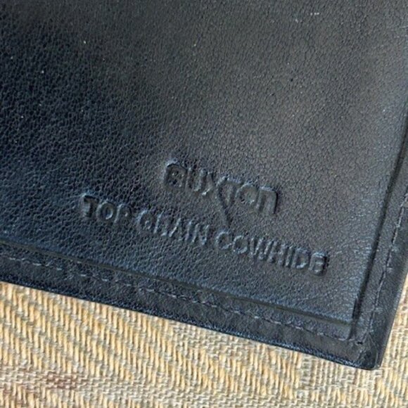 BUXTON Top Grain Cowhide Black Leather WALLET - Picture 9 of 9